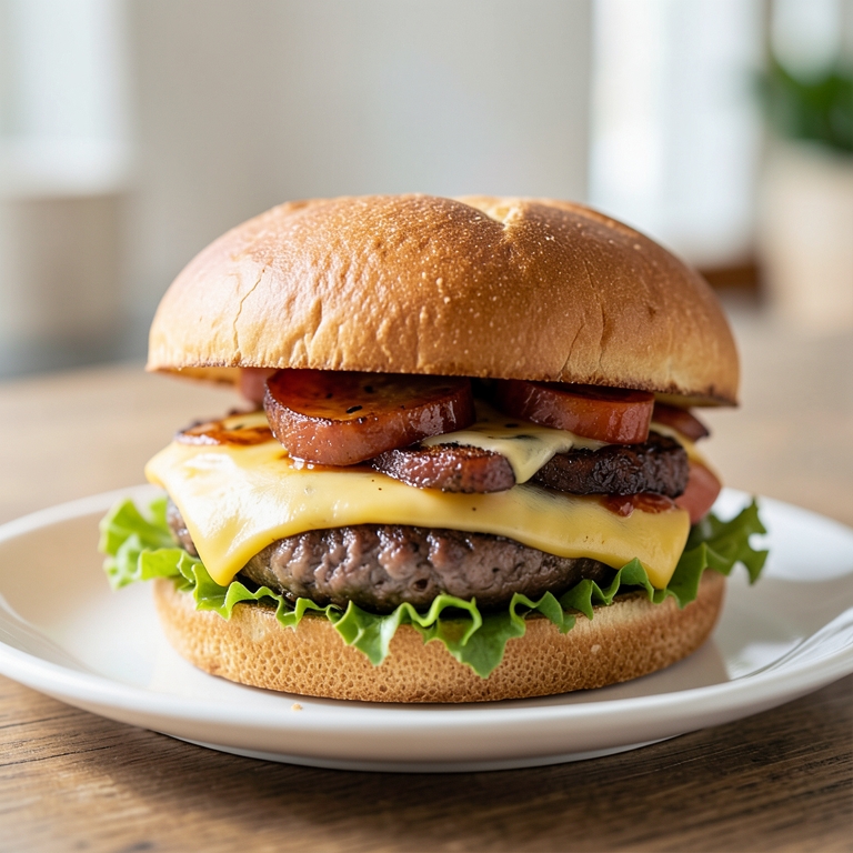 معاينة مرئية أصلية لأكلة ساندوتش برجر لحم بالموزاريلا من برجر ان بوكس