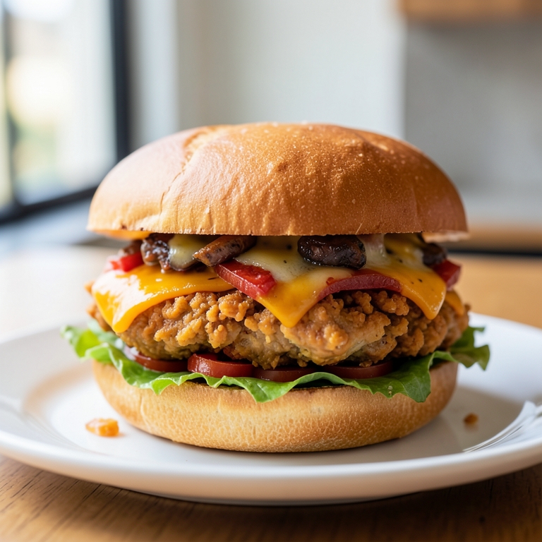 معاينة مرئية أصلية لأكلة ساندوتش دجاج كرنشى حار من برجر كنج