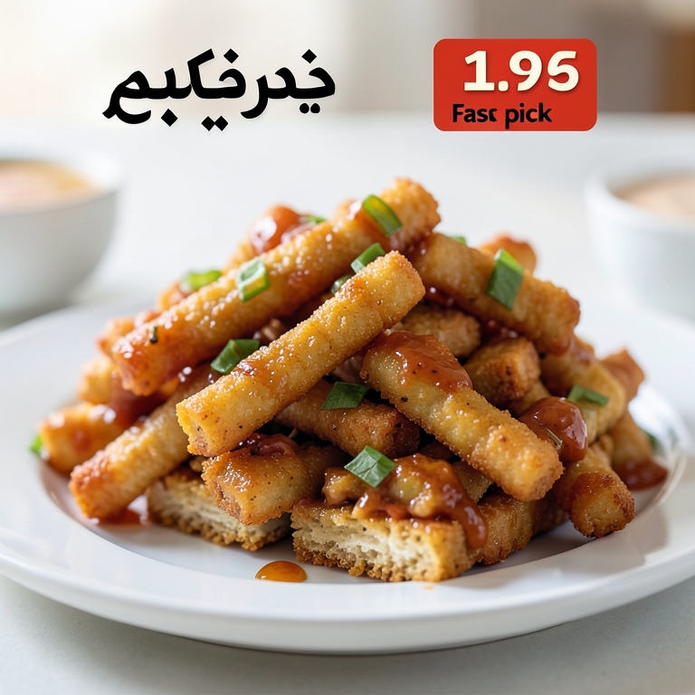 معاينة مرئية أصلية لأكلة بافلو تشيكن ستريبس من بوتشرز برجر