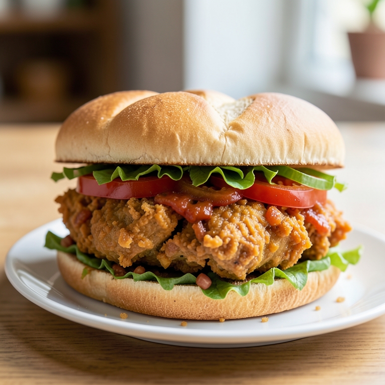 معاينة مرئية أصلية لأكلة سندويتش كاتسو دجاج بالكاري من بوتشرز برجر