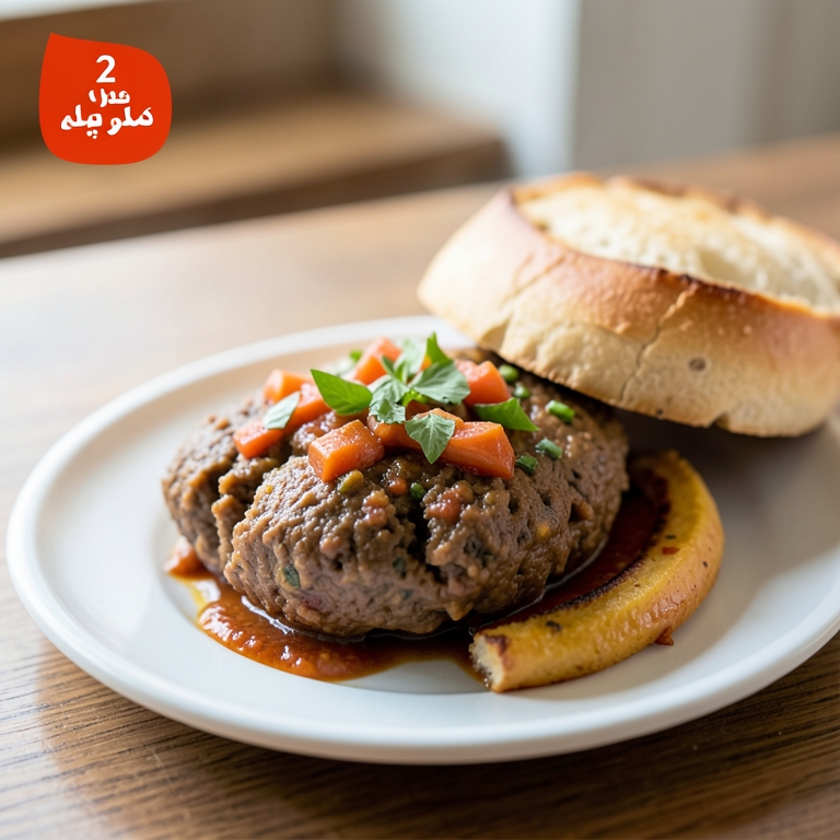 معاينة مرئية أصلية لأكلة 1/2 كيلو كفتة ضاني مع الخبز من مطعم حضرموت