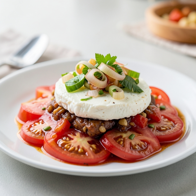 معاينة مرئية أصلية لأكلة جبنة حادقة بالطماطم والخيار من مطعم حضرموت