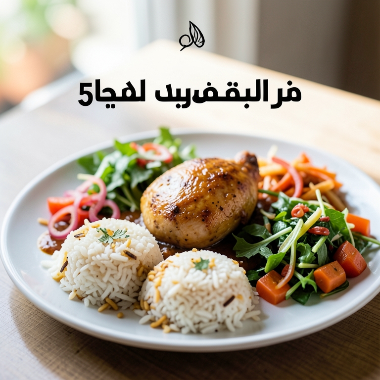 معاينة مرئية أصلية لأكلة ميكس 5 ربع كيلو كفتة، نصف دجاجة، أرز وسلطة من مطعم حضرموت