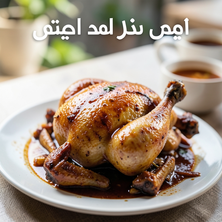 معاينة مرئية أصلية لأكلة 1 دجاجة علي الفحم مع العيش من مطعم حضرموت