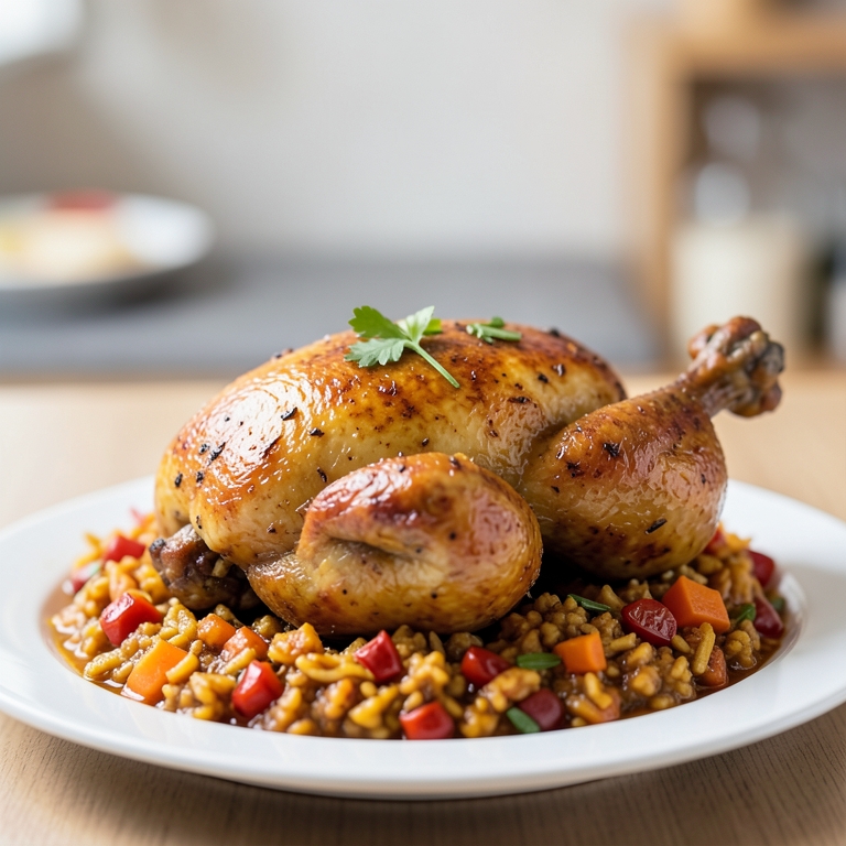 معاينة مرئية أصلية لأكلة نصف دجاجة حارة بالكبسة من مطعم حضرموت