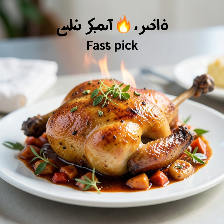 معاينة مرئية أصلية لأكلة نصف دجاجة مشوي من مطعم حضرموت