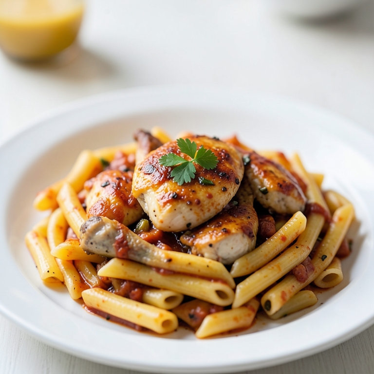 معاينة مرئية أصلية لأكلة مكرونة مخبوزة بالفرن مع الدجاج حجم أكبر من باستاويسي