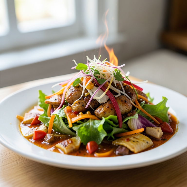 معاينة مرئية أصلية لأكلة طبق سلطة كبير من بيتزا كينج