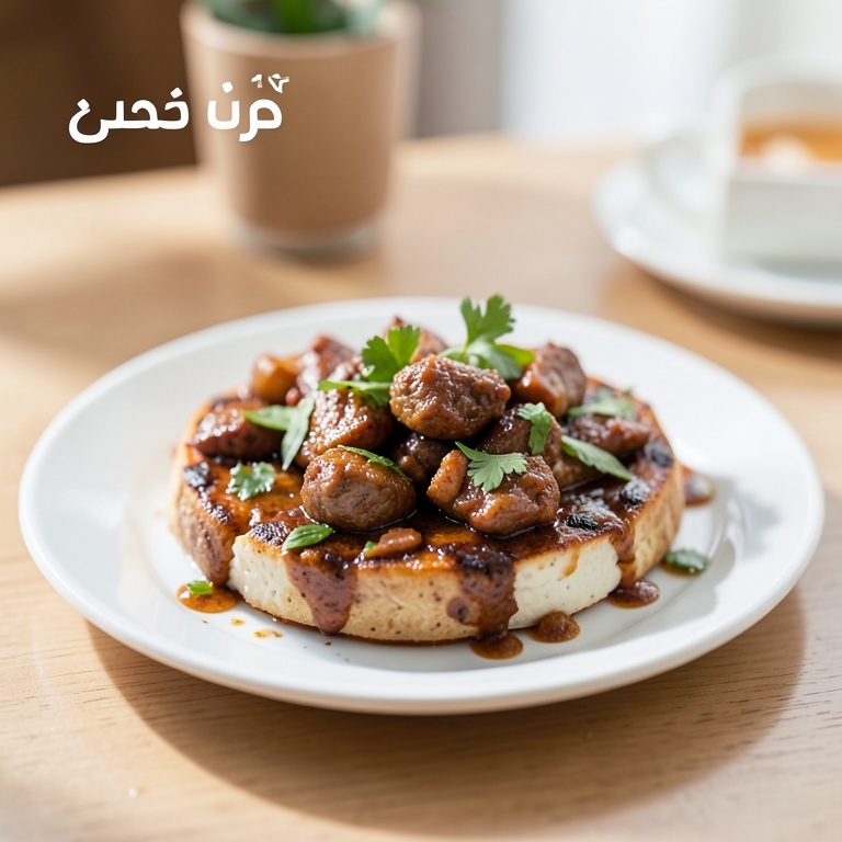 معاينة مرئية أصلية لأكلة منقوشة جبنة وسجق  من طابون