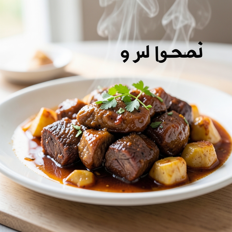 معاينة مرئية أصلية لأكلة مفركة لحمة وفطر من طابون