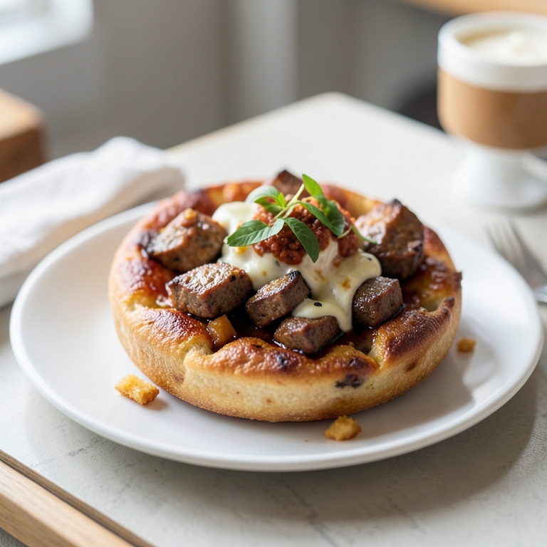 معاينة مرئية أصلية لأكلة وافل لحم مدخن من وافليشــوس