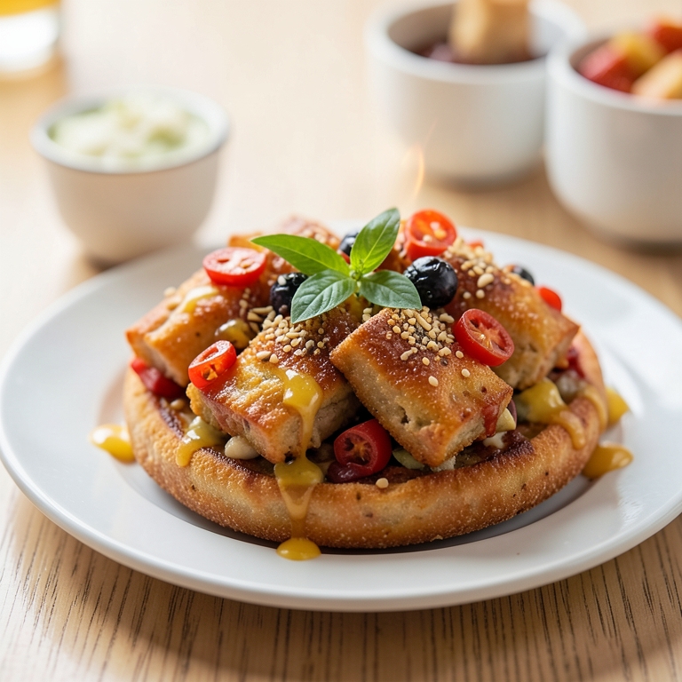 معاينة مرئية أصلية لأكلة وافل بلجيكي مع إضافات من وافليشــوس